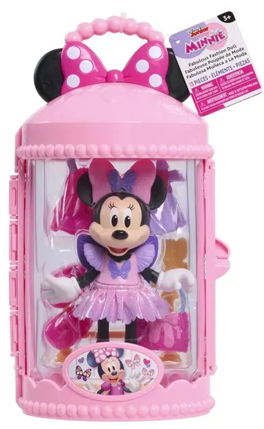 Set de joacă Just Play Disney Minnie - Păpușă cu accesorii, sclipici și brelocuri