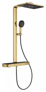 Sistem de dus Grohe SPA Aqua Pure 100961GL00, aparent, termostat, 400 mm, 3 functii, lucios, Auriu