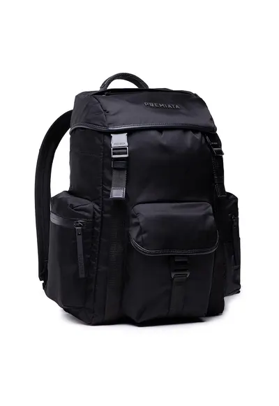 Rucsac negru - One Size INTL - material textil - compartiment pentru laptop