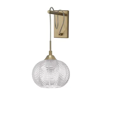 Plafoniera VARIO Sticla clara & Satin Auriu Metal LED E27 1x12 Wat 230 Volt IP20 Fara bec