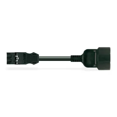 pre-assembled adapter cable; Plug/SCHUKO coupler; 3-pole; Cod. A; H05VV-F 3G 1.5 mm²; 5 m; 1,50 mm²; white