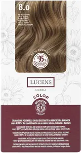 Lucens Vopsea de păr fără amoniac, PPD şi resorcinol, 8.0 Blond deschis