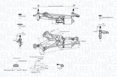 Mecanism Stergator Parbriz Potrivit Abarth Grande Punto, Punto; Fiat Grande Punto, Linea, Punto, Punto Evo, Punto Evo Hatchback, Punto Hatchback 06.05