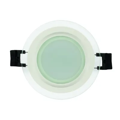 Panou LED cu sticla, incastrabil, rotund, 6W, SMD2835, lumina calda, IP44
