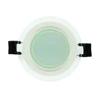 Panou LED cu sticla, incastrabil, rotund, 6W, SMD2835, lumina calda, IP44