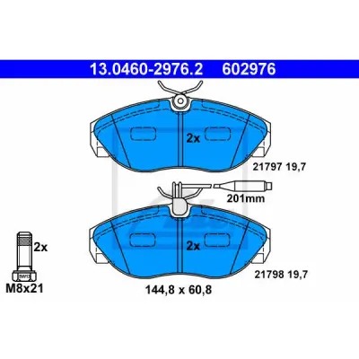 Set placute frana, frana disc ATE 13.0460-2976.2