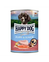 HAPPY DOG Sensible Puppy Junior Pui, somon și cartof hrană umedă pentru căței și câini tineri 400 g