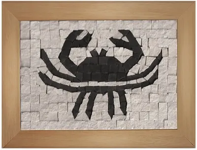 Mozaic de piatră Neptune Mosaic - Semn zodiacal Rac, cu ramă