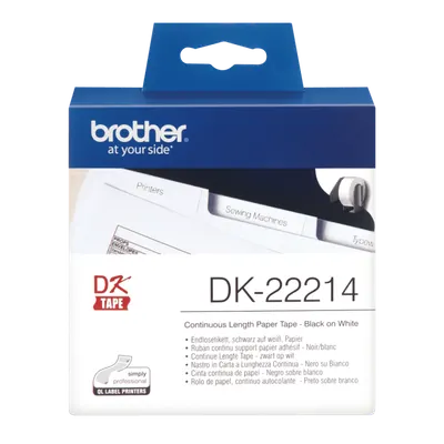 Banda continua Brother DK22214 etichete hartie, 12mm, 30.48m