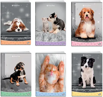 Set de 10 caiete Elisa Sweet Pets - A5, 62 de foi, sortiment