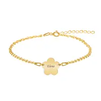 Esma - Bratara personalizata pentru picior cu floricica din argint 925 placat cu aur galben 24K