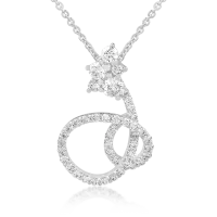 Lant cu pandantiv din aur alb cu diamante de 0.75ct