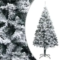 vidaXL Pom de Crăciun artificial cu zăpadă, verde, 210 cm, PVC