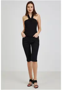 Top cu decolteu halter - Negru
