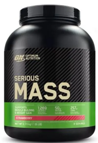 Serious Mass, căpșună, 2721 g, Optimum Nutrition