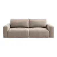 Canapea bej extensibilă/cu spațiu de depozitare cu tapițerie din chenille 252 cm Kona – Makamii
