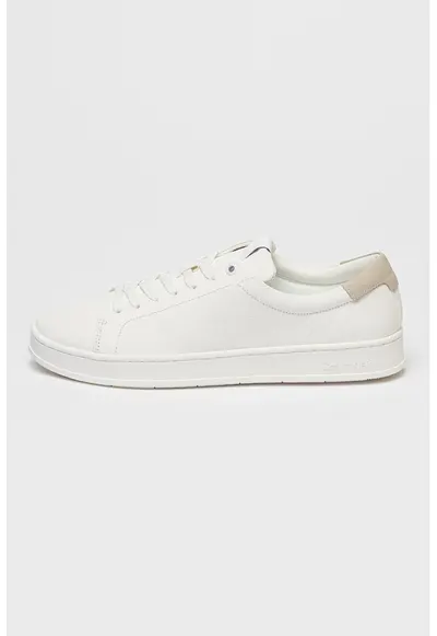 Pantofi sport din piele cu sireturi - Alb