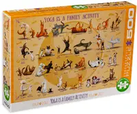 Puzzle Eurographics din 500 XL de piese - Yoga is a Family Activity