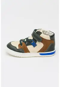 Pantofi sport cu model colorblock si insertii din piele intoarsa - Maro/Verde inchis/Alb murdar