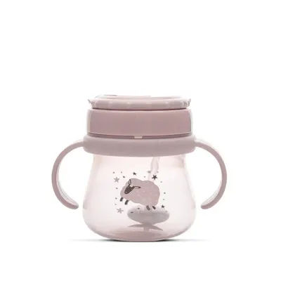 Cana cu toarte, sistem de baut din orice pozitie, cu pai flexibil, 12 luni+, 250 ml, My Friend, Mellow Rose