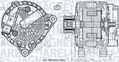 Alternator (12v, 150a) Potrivit Volvo C30, S40 Ii, S60 Ii, S80 Ii, V40, V50, V60 I, V70 Iii; Ford B-Max, C-Max Ii, Ecosport, Fiesta Vi, Focus Iii, Focus Iii Kombi, Galaxy Ii 1.0-2.0d 05.06