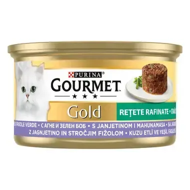 Hrana umeda pentru pisici Gourmet Gold Savoury cu miel fasole verde 85 gr