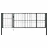 vidaXL Poartă de grădină cu stâlpi din oțel, antracit, 350x100 cm