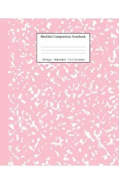 Marbled Composition Notebook: Pink Marble Wide Ruled Paper Subject Book