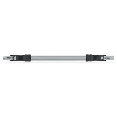 pre-assembled interconnecting cable; Eca; Socket/plug; 2-pole; Cod. B; Control cable 2 x 1.0 mm²; 8 m; 1,00 mm²; gray