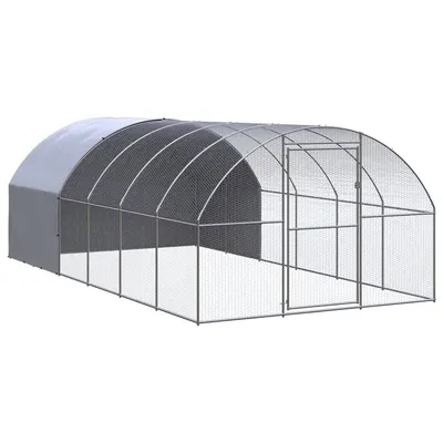 Gossi cotet de gaini pentru exterior, 3x6x2 m, otel zincat