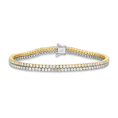 Bratara tennis din aur alb-galben cu diamante de 4.72ct