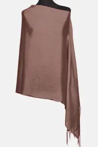 Esarfa roz inchis taupe din cashmere subtire dreptunghiulara