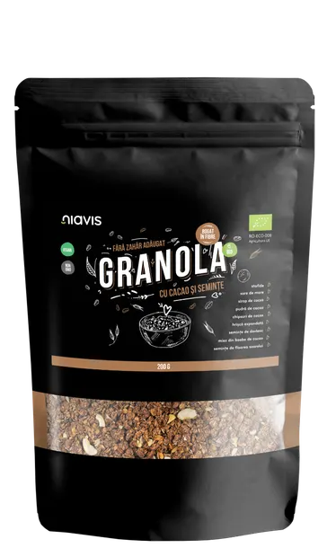Granola cu cacao si seminte Eco, 200g, Niavis