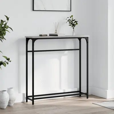 vidaXL Măsuță consolă, gri sonoma, 75x19,5x75 cm, lemn prelucrat