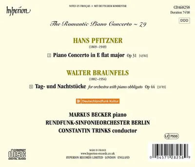 Pfitzner: Piano Concerto in E flat major / Braunfels: Tag - und Nachtstucke