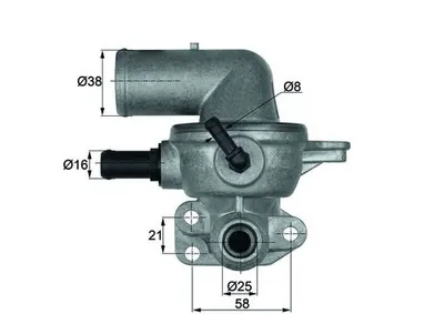 Termostat lichid racire (88 C, in carcasa) potrivit CHRYSLER VOYAGER IV 2.5D 2.8D 02.00-12.08