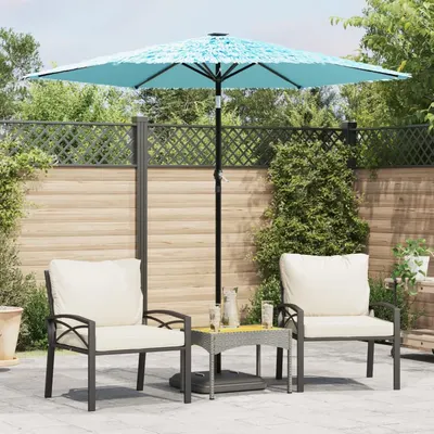 Gossi umbrela soare de gradina stalp din otel, albastru 223x223x213cm