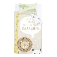 Lenjerie de pat pentru copii maro deschis pentru pătuț 120x150 cm Roarsome Animals – Catherine Lansfield