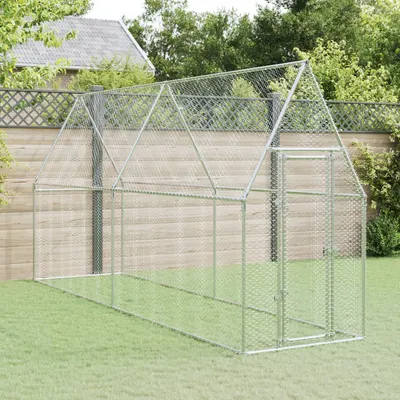 Gossi cotet pentru pasari, gri, 400x100x190 cm, otel galvanizat