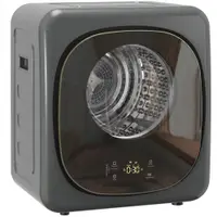 HOMCOM Uscător de rufe 4 kg, design compact, 5 moduri, timer, Gri+Negru | Aosom Romania