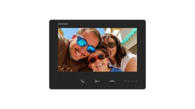 Monitor videointerfon Hikvision DS-KH7300EY-WTE2, 2 fire, 7-inch touch screen, rezolutie: 1024 × 600, Colorful TFT, 3 butoane