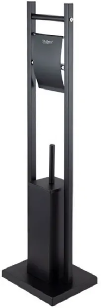 Suport pentru toaletă cu suport și perie Inter Ceramic - 3811MB, negru