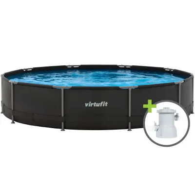 Piscina VirtuFit rotunda 366cm cu sistem filtrare inclus si cadru metalic
