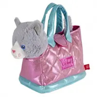 Geantă glamour cu pluș detașabil, pentru copii, Perletti, model Pisicuța Coco, 20 cm, colecția Perletti Toys