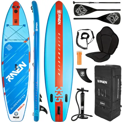 Placa SUP Raven Glide Master, Albastru/Rosu, 335cm