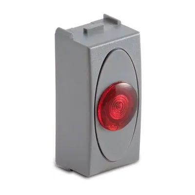 Priza cu lampa lumina rosie de usa, 1modul, 220V, argintie
