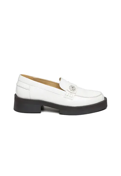 Pantofi loafer cu toc masiv Meggie - Alb optic