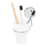 Suport pentru periuța de dinți argintiu autoadeziv din metal Bestlock Bath – Compactor