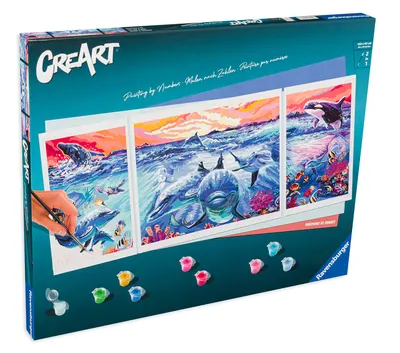 Set de pictură Ravensburger CreArt - Delfini la apus