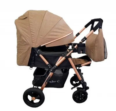 Carucior pentru copii Baby Care PRO 511 Maro Cu geanta bebe inclusa, Cadru aluminiu, Maner reversibil, Spatar reglabil in 5 trepte, Amortizoare, Plasa insecte, Frana picior, Pliabil